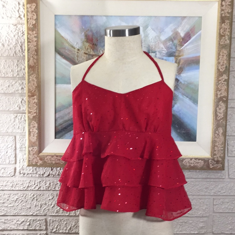 🌹No Tags Baby Doll Ruffle Halter Style Top - Picture 8 of 13